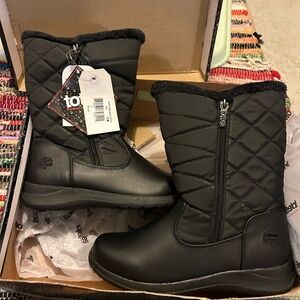 Totes Black Quilted Winter Boots